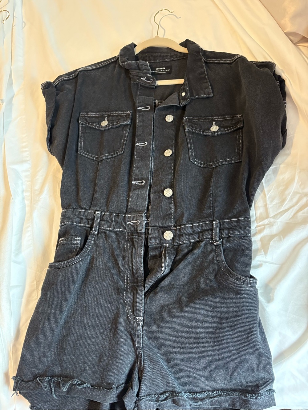 Cotton On Black Denim Short Jumpsuit